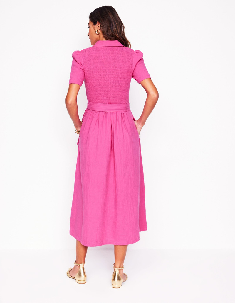 Amber Double Cloth Midi Dress-Cosmos Pink 4
