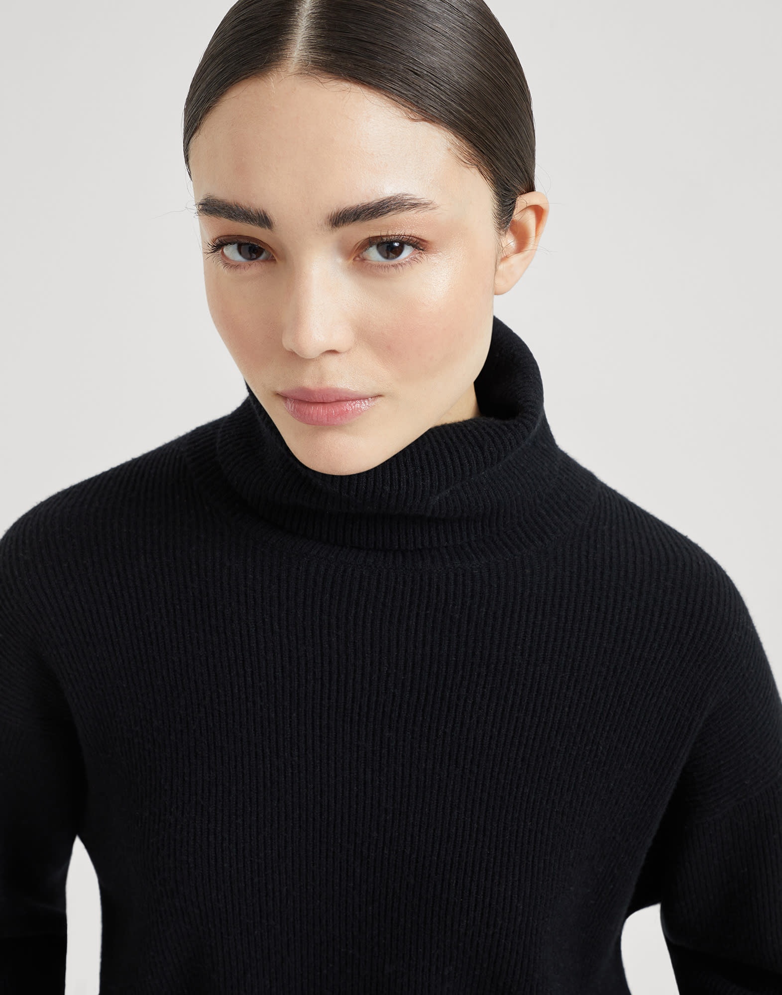 Virgin wool, cashmere and silk English rib turtleneck sweater - 3