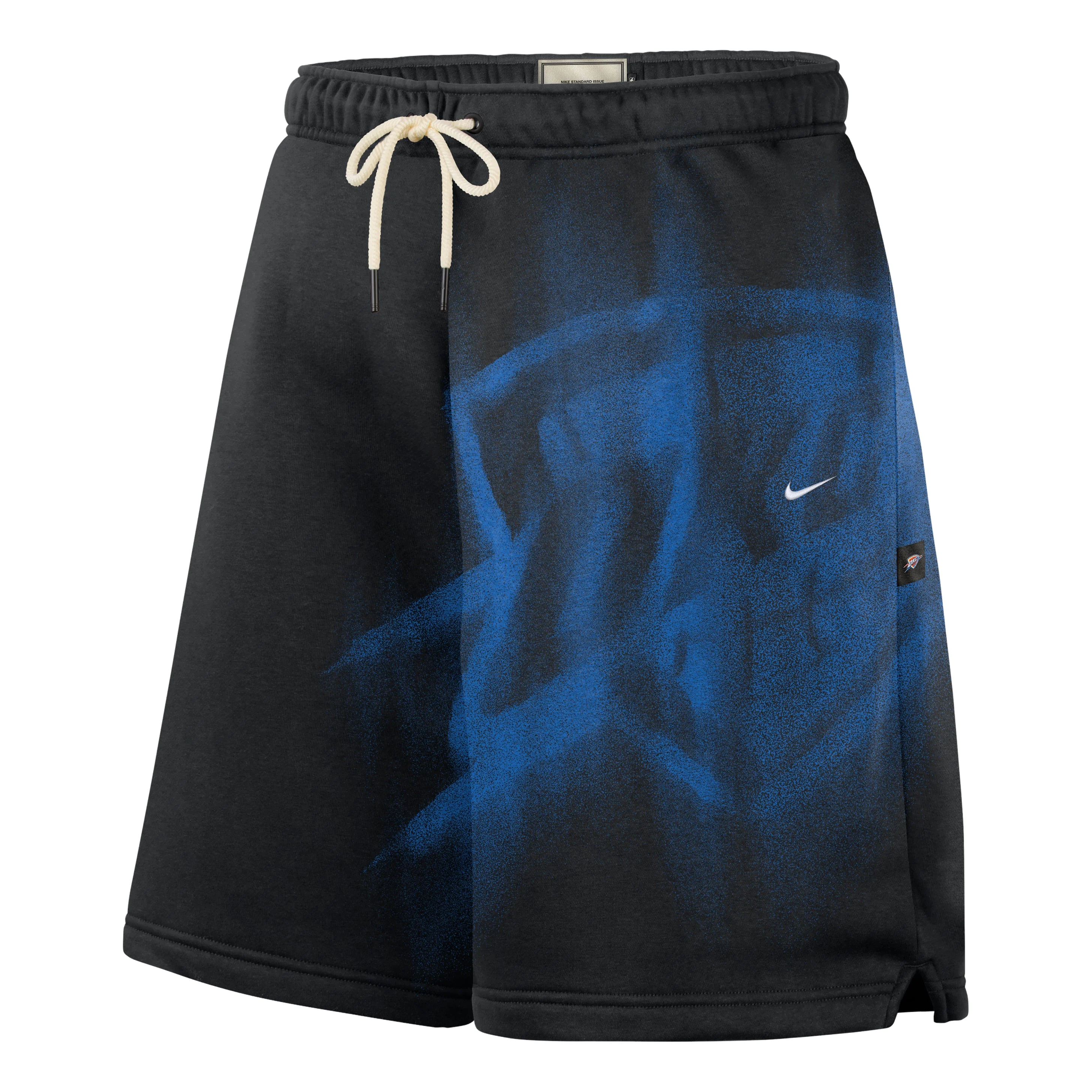 Nike New Oklahoma City Thunder Standard Issue Fleece Shorts 'Black White' IQ1525-010 - 1