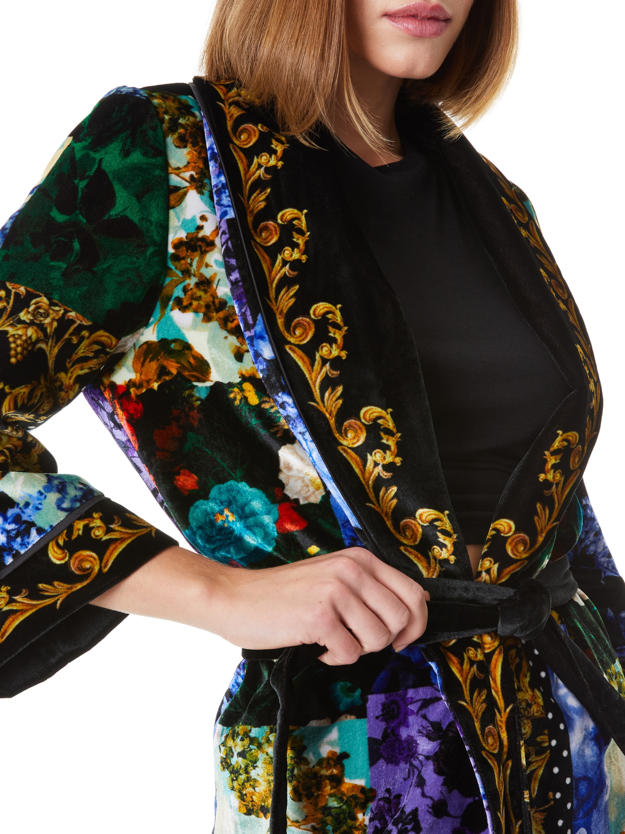 EILENE BELTED VELVET KIMONO - 5