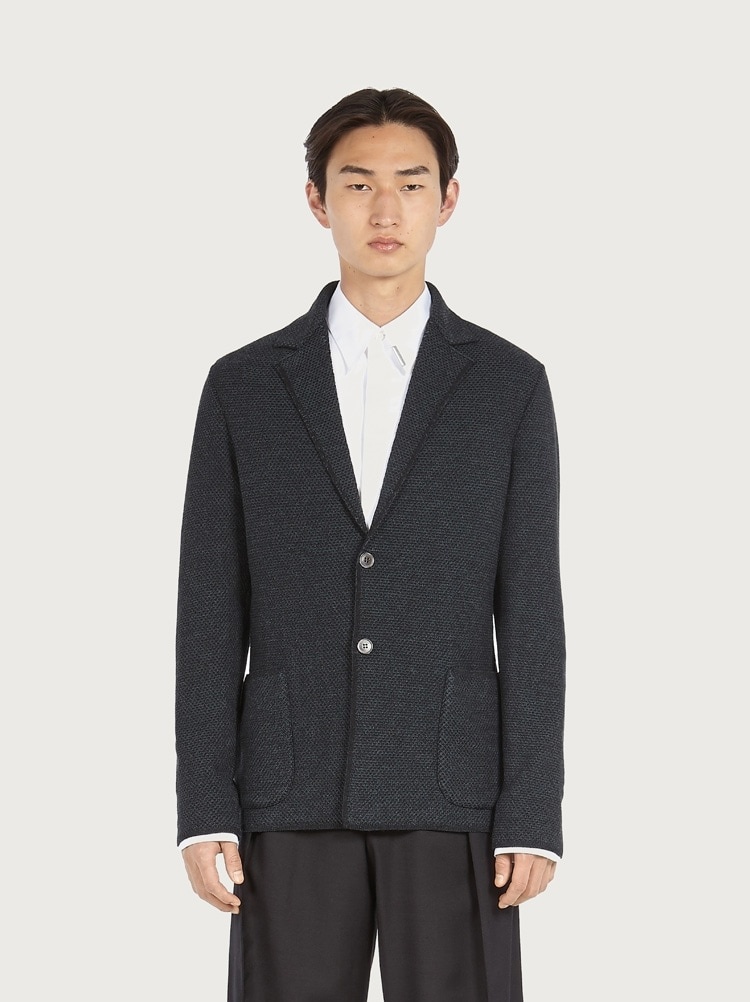 KNITTED JACQUARD BLAZER - 2