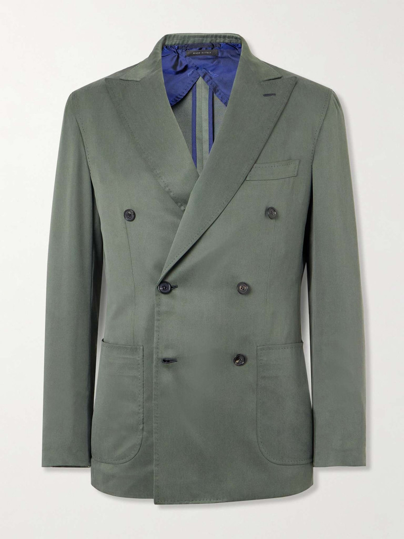 Double-Breasted Silk and Cashmere-Blend Twill Suit Jacket 1