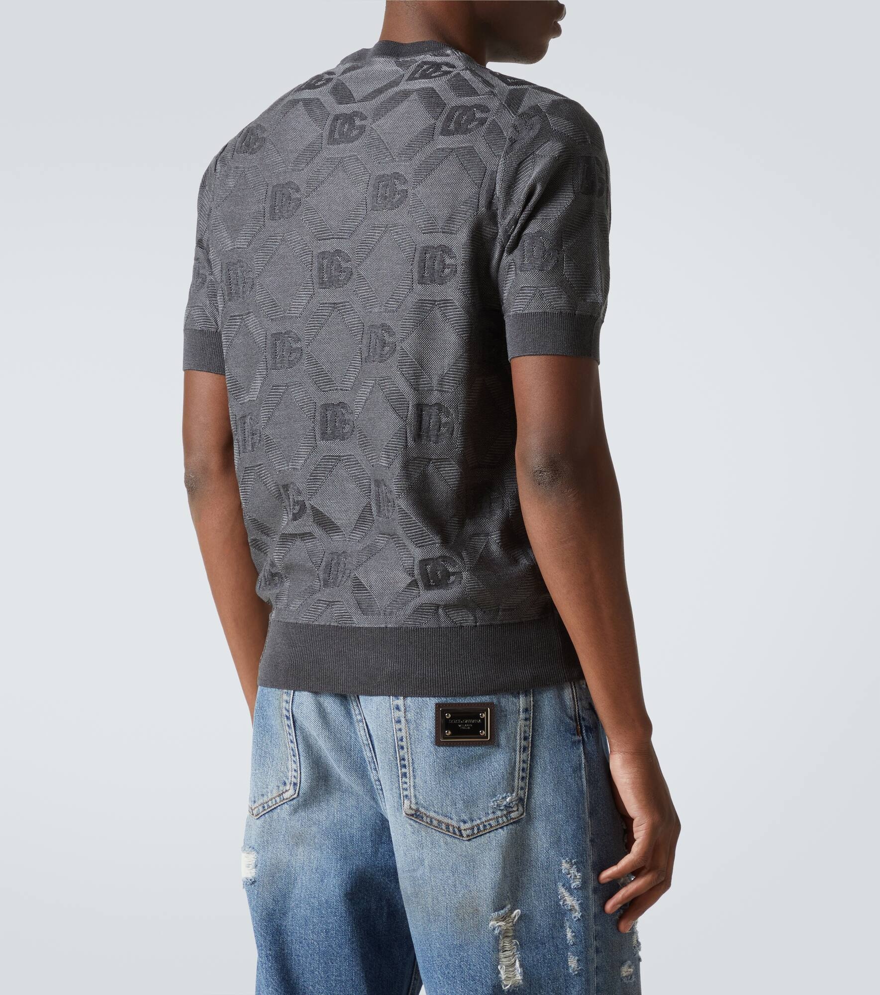 DG jacquard silk top - 4