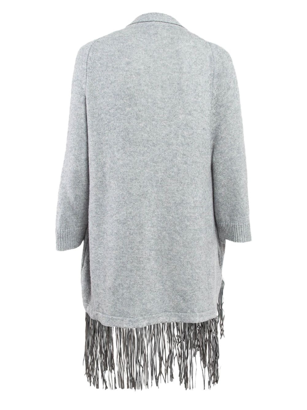 fringe-detail cashmere cardigan - 2