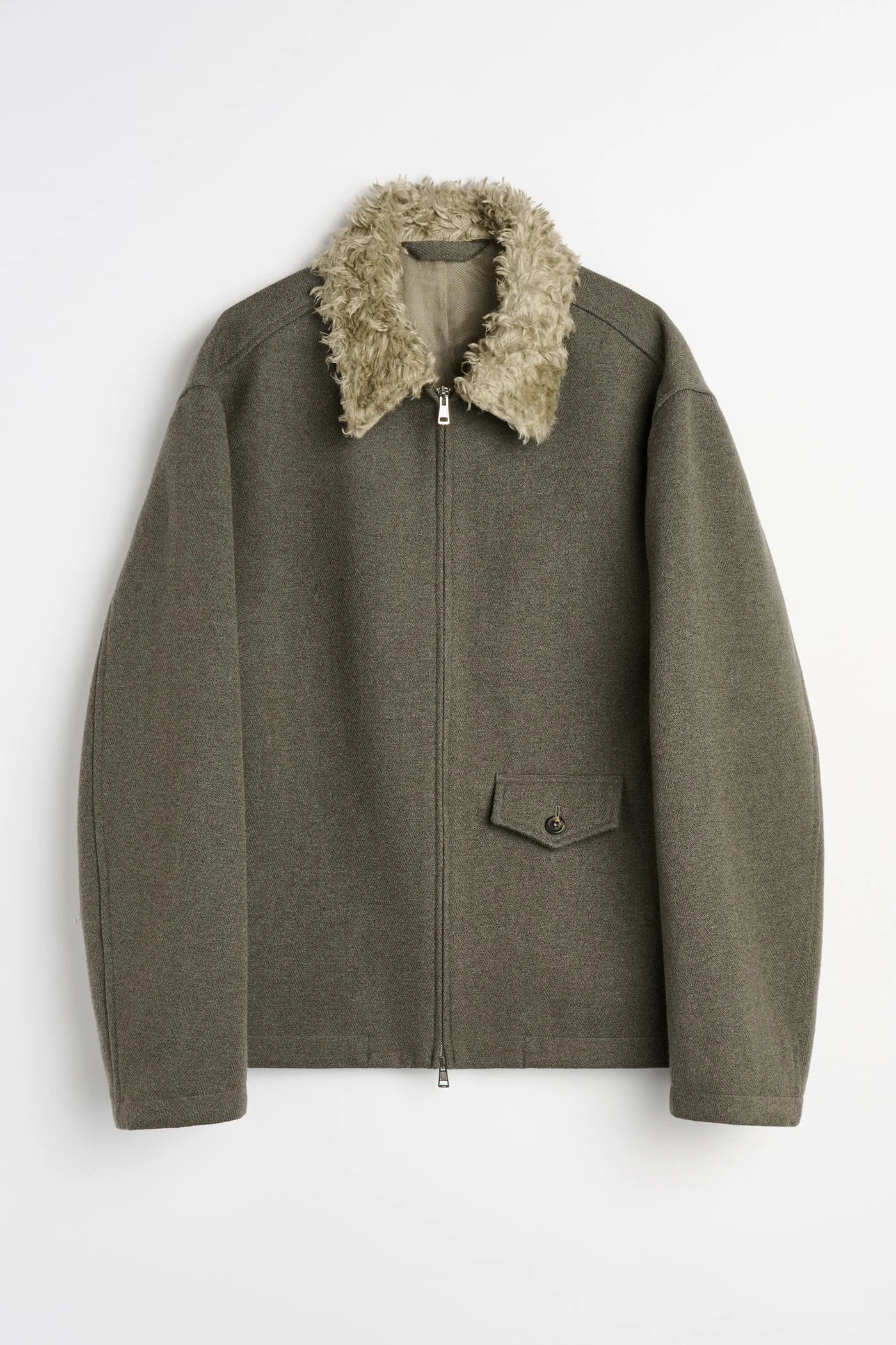 Evolved Jacket Night Pine Fishbone Bound Wool - 1