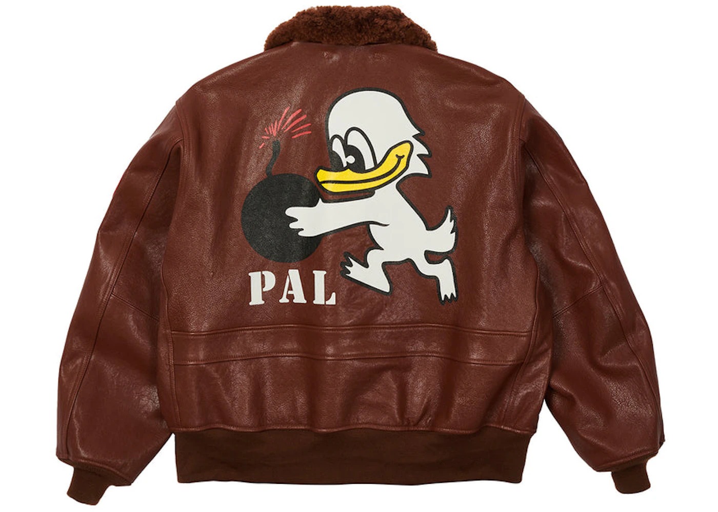 Palace Leather Flight Jacket Brown - 1