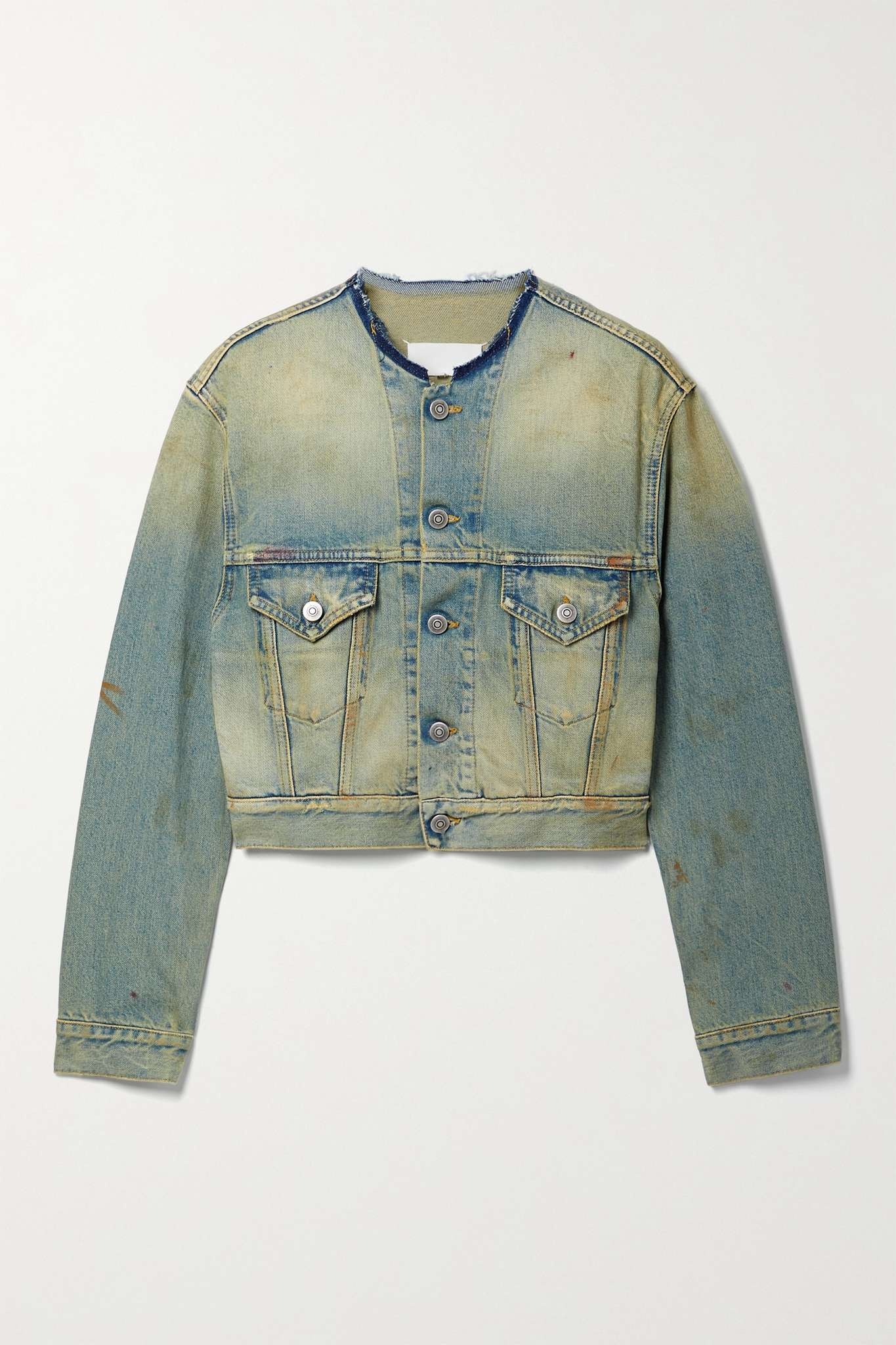 Distressed denim jacket - 1