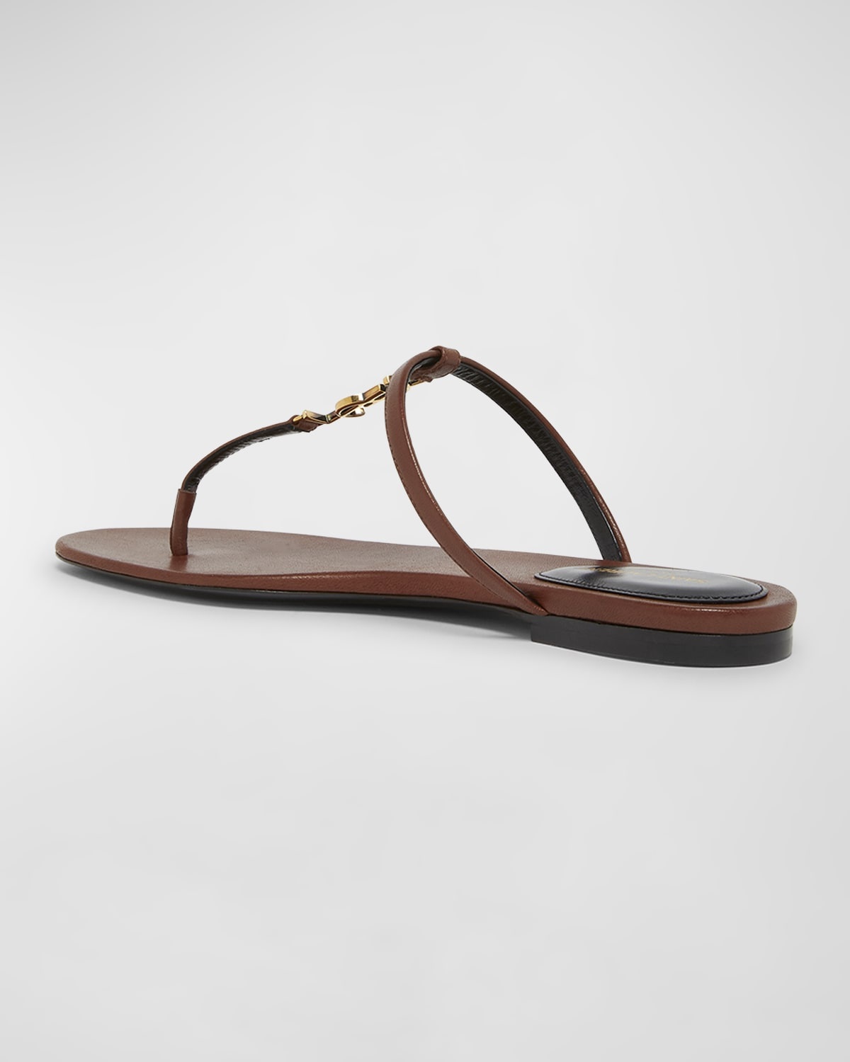 Cassandra Leather YSL Thong Sandals - 3