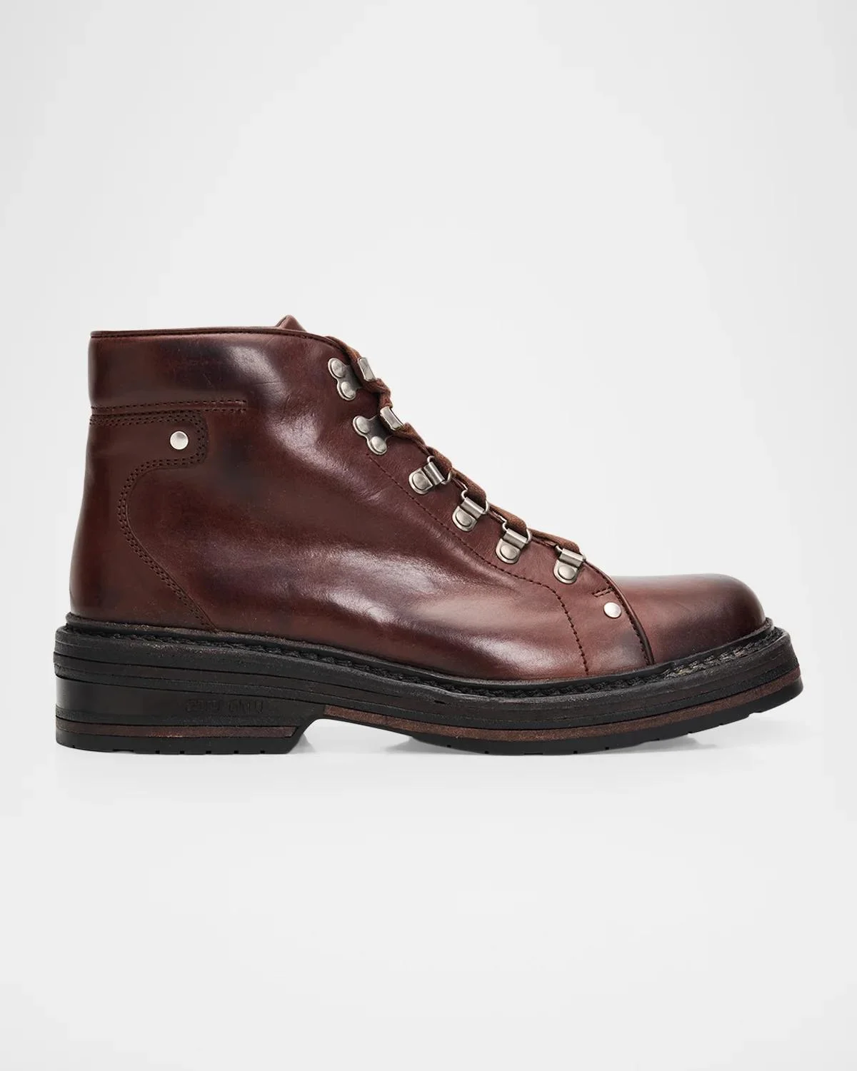 40mm Lace-Up Leather Combat Boots - 1
