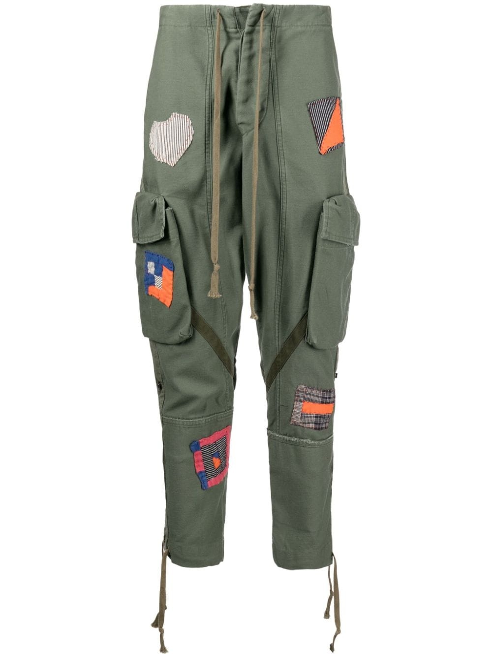 patchwork cargo trousers - 1