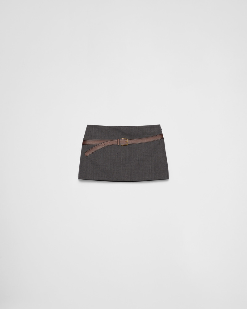 Technical wool miniskirt - 1