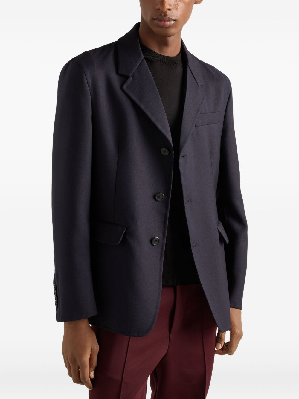 notch-lapels three-button blazer - 4