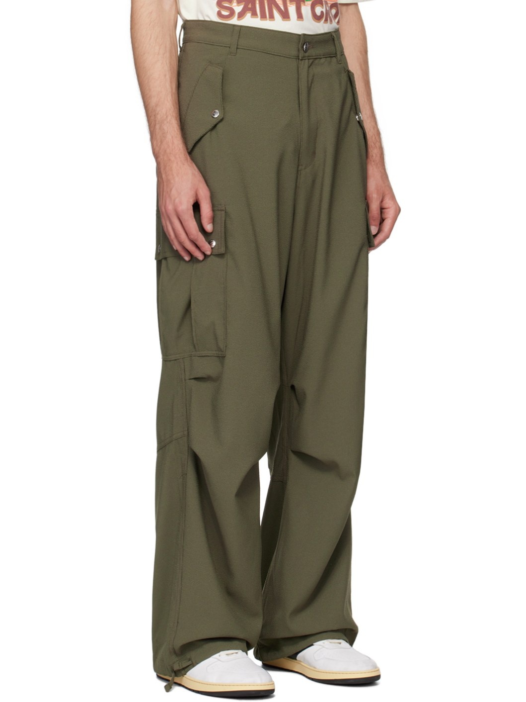 Green Four-Pocket Cargo Pants - 2