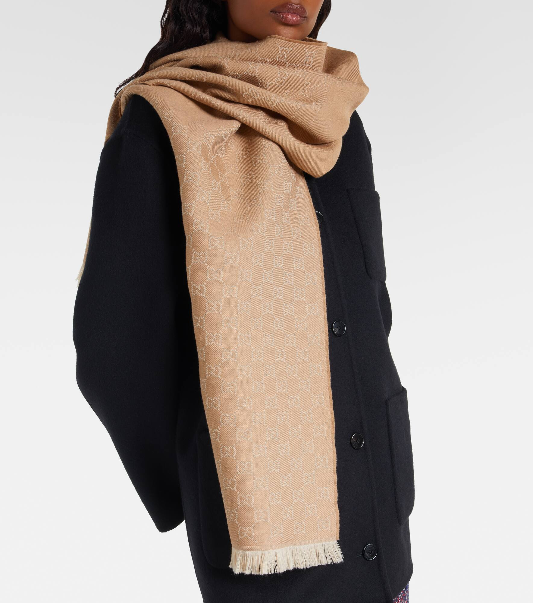 GG wool jacquard scarf - 2
