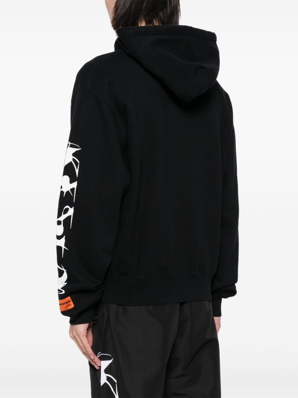 logo-print cotton hoodie - 4