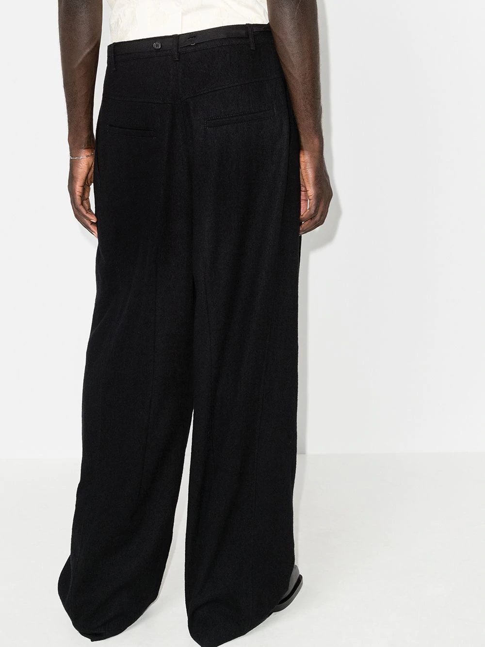 drawstring wide-leg trousers - 3