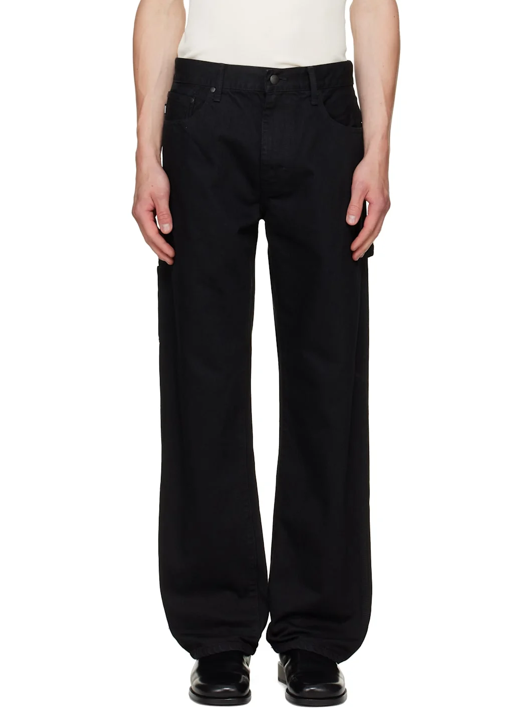 Black Overdyed Painter Jeans - 1
