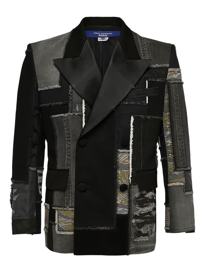 patchwork double-breasted blazer 1
