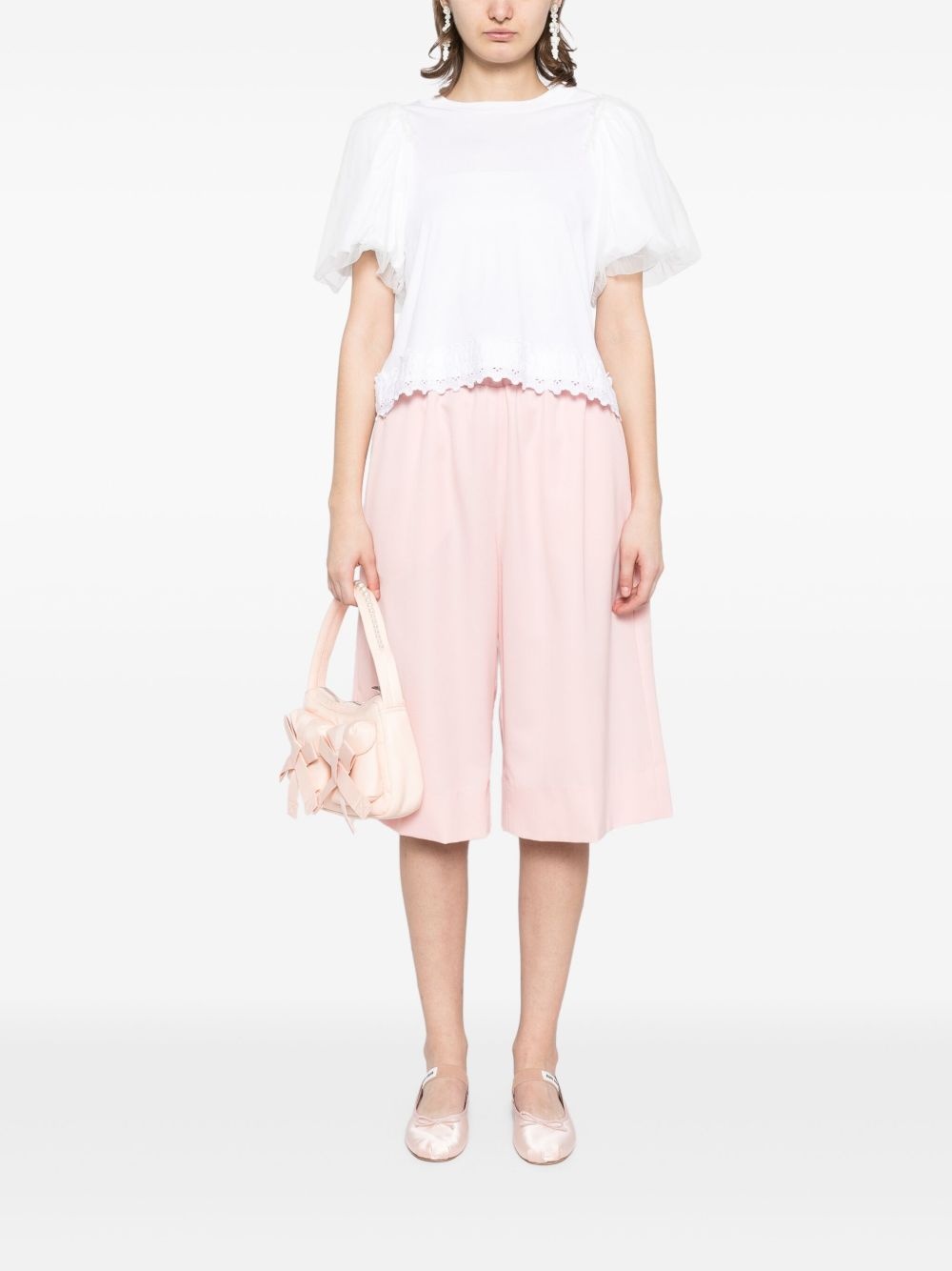 wide-leg elasticated long shorts - 2