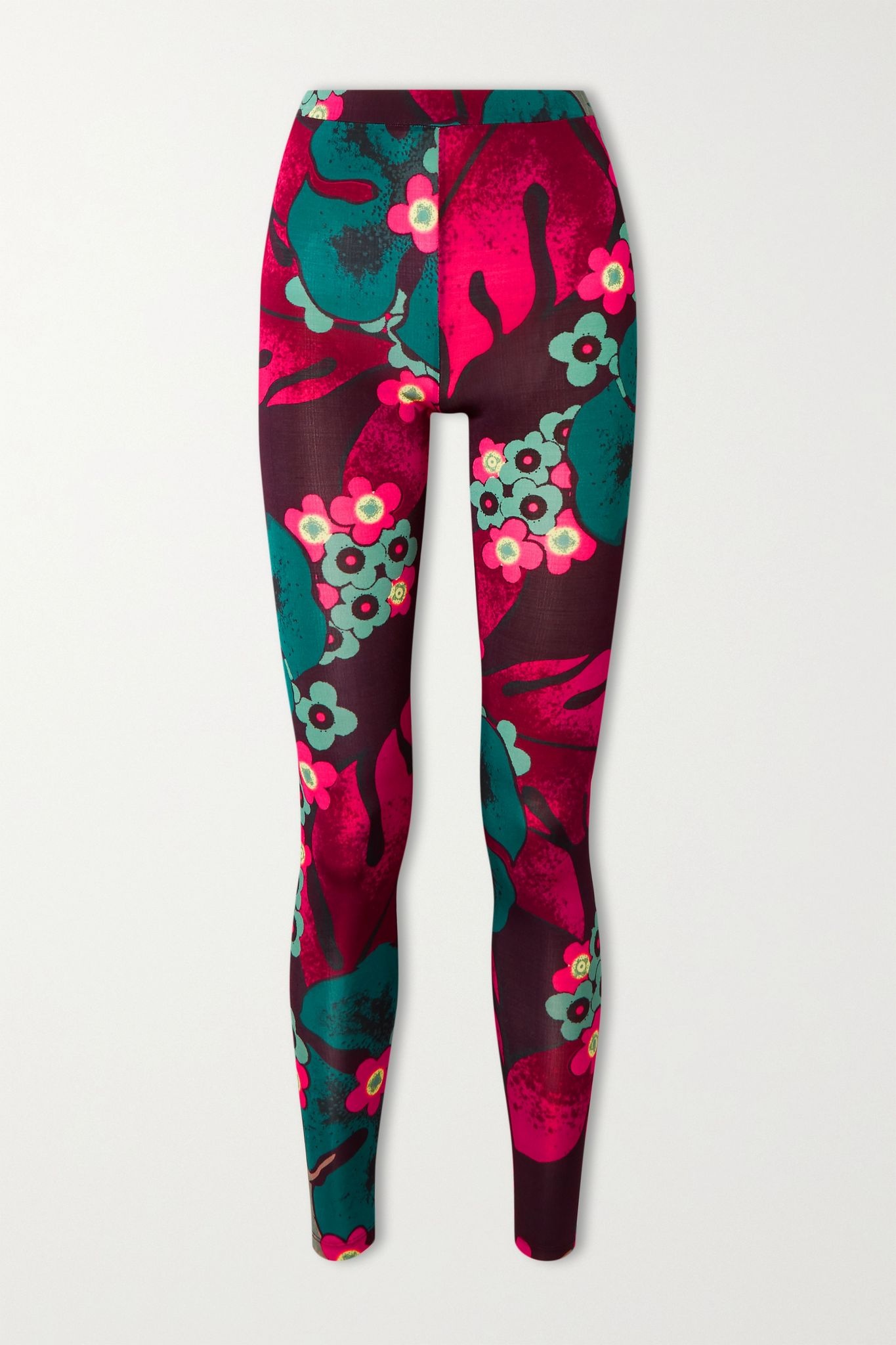 Floral-print stretch-jersey leggings - 1