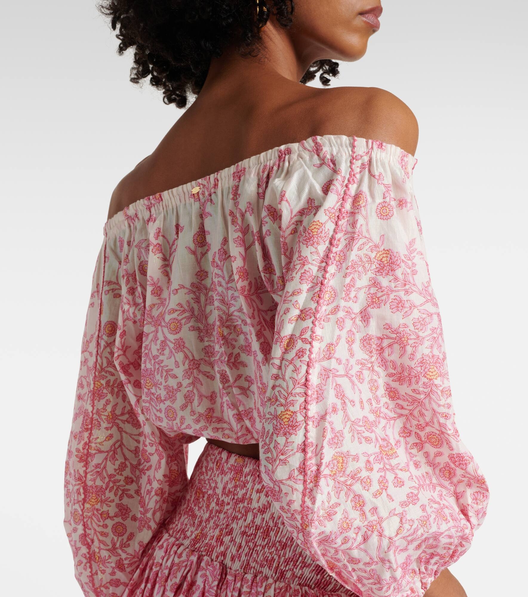 Bova floral cotton-blend crop top - 5