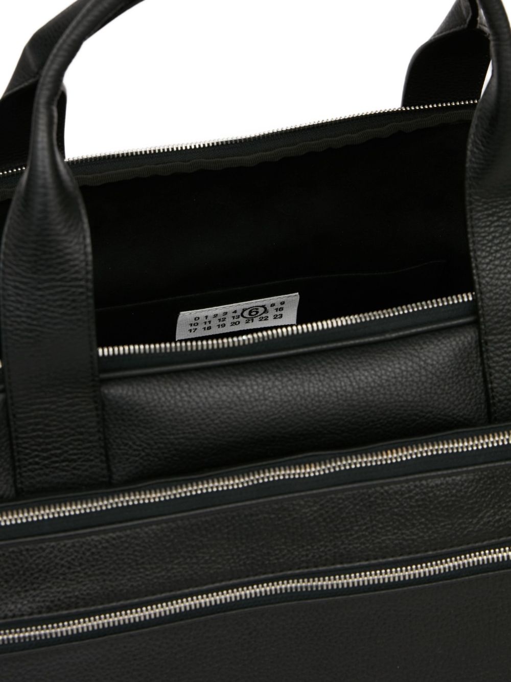textured leather duffle bag - 6