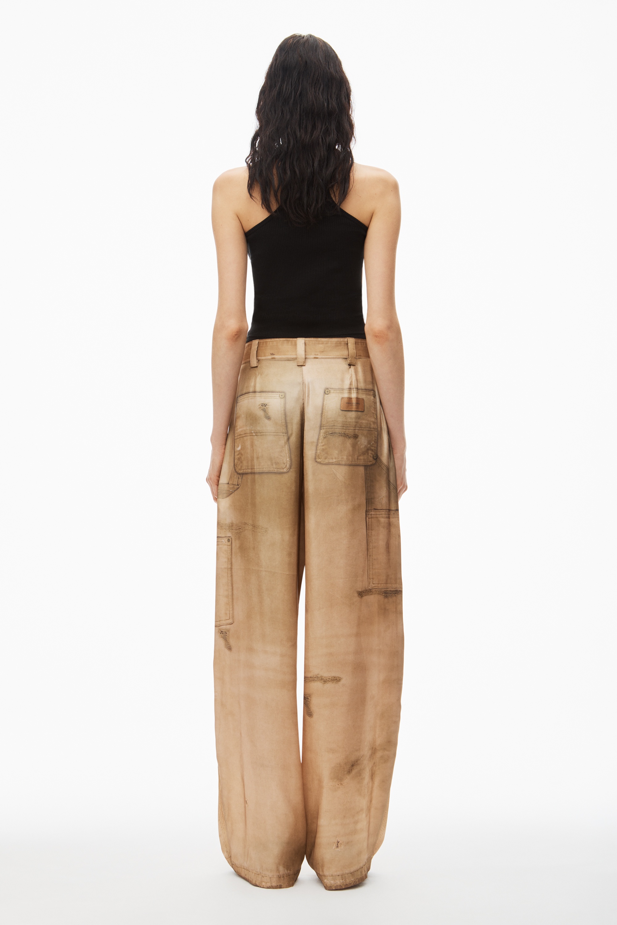 wide-leg pant in workwear trompe-l'oeil print - 4