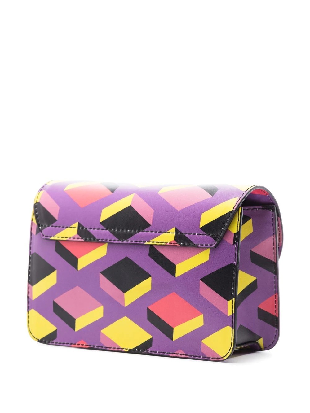 geometric-print leather shoulder bag - 3