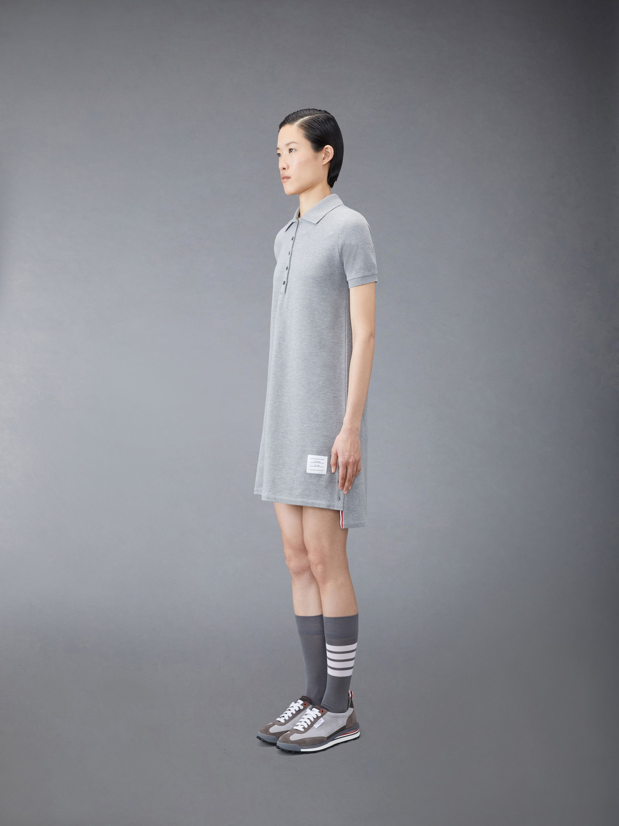 RWB-stripe midi polo dress - 4