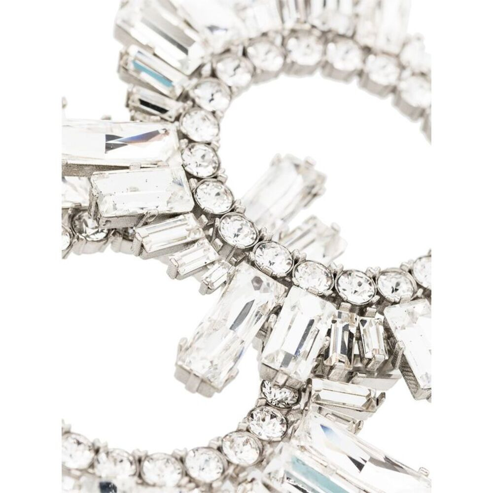 Amina Muaddi Women Silver Begum Crystal-Embellished Earrings - 4
