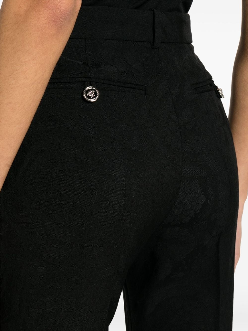 baroque-jacquard flared trousers - 5