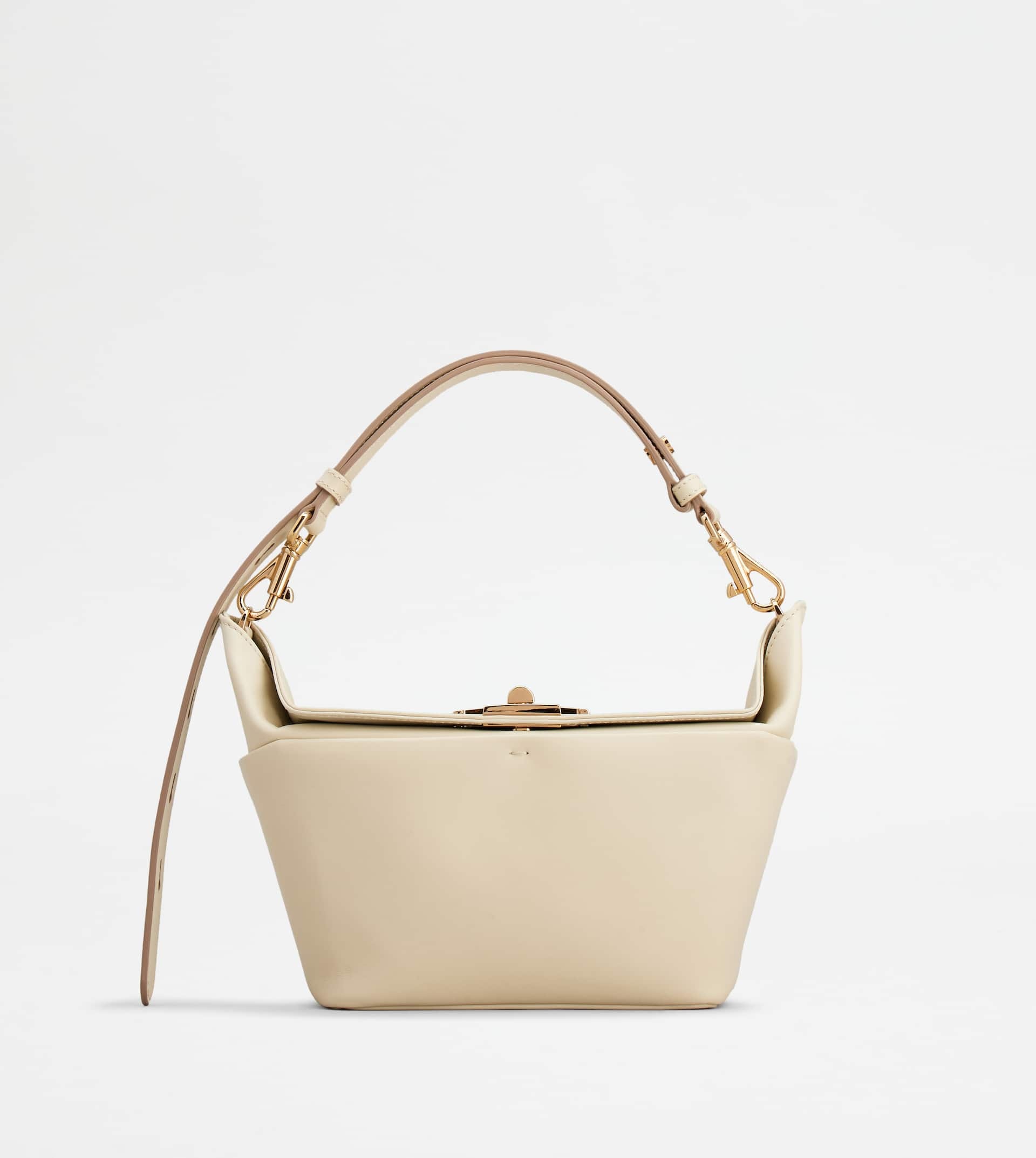TOD'S TIMELESS T BOX BAG IN LEATHER MINI - BEIGE - 1