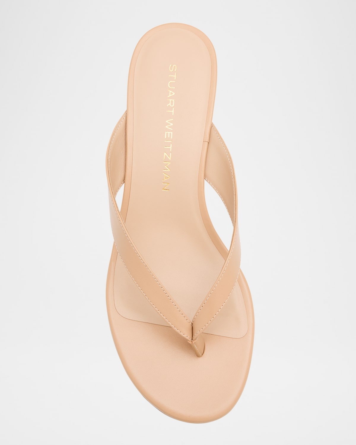 Rio Leather Kitten-Heel Thong Sandals - 5