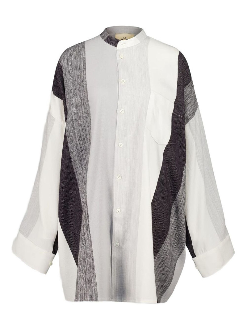 stripe panelled shirt 1