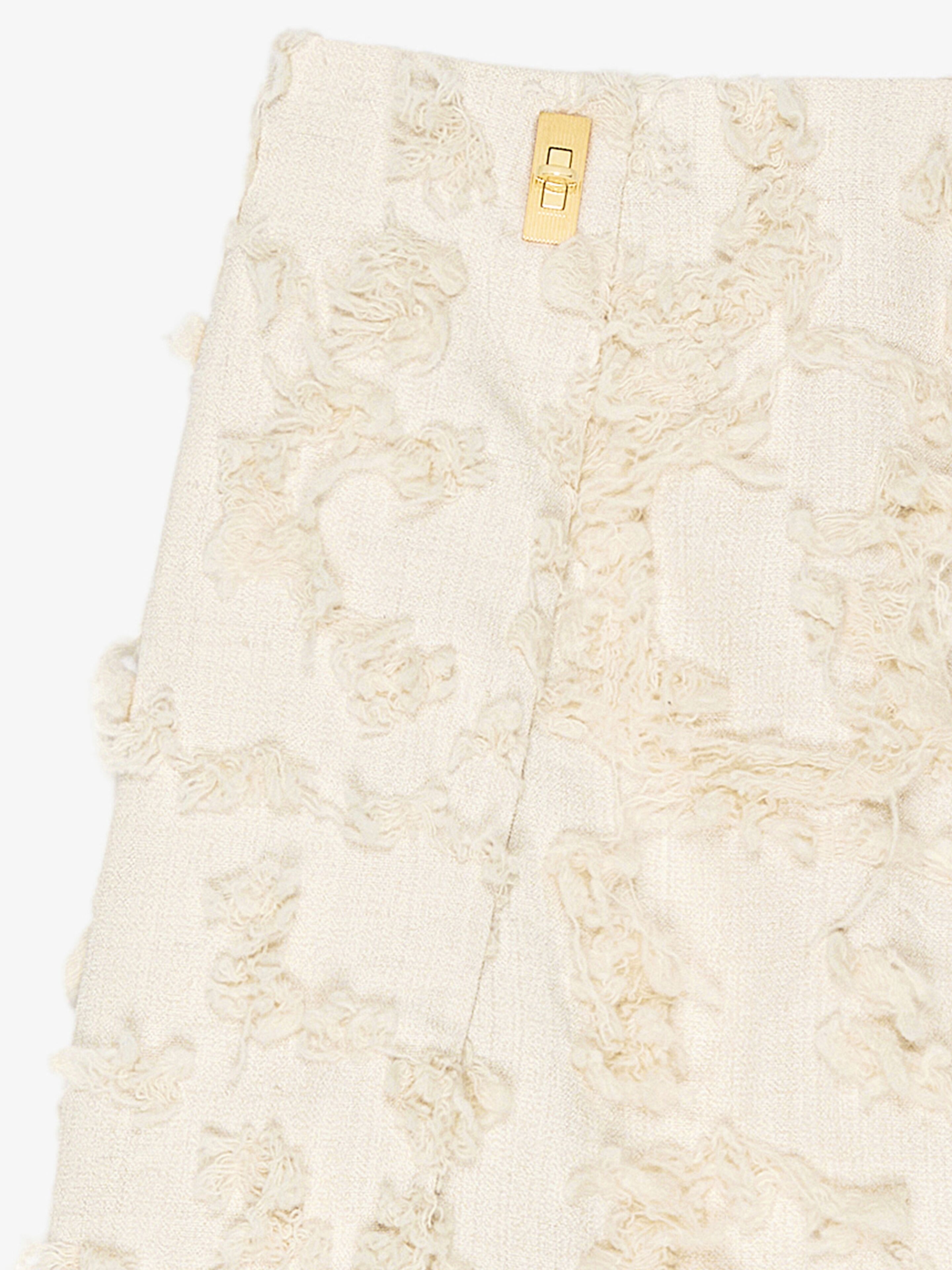 SKIRT IN FLORAL CUT THREAD FABRIC - 4