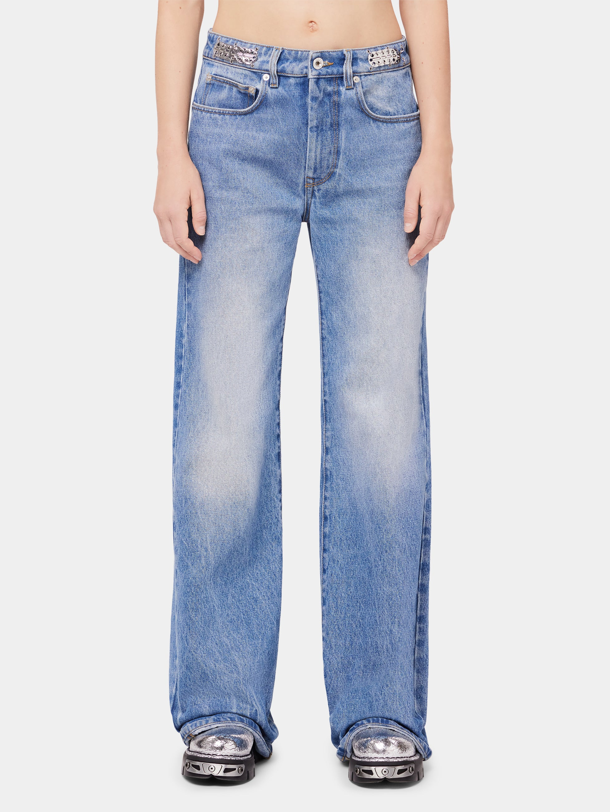 FLARED JEANS EMBELLISHED WITH 1969 DISCS - 3