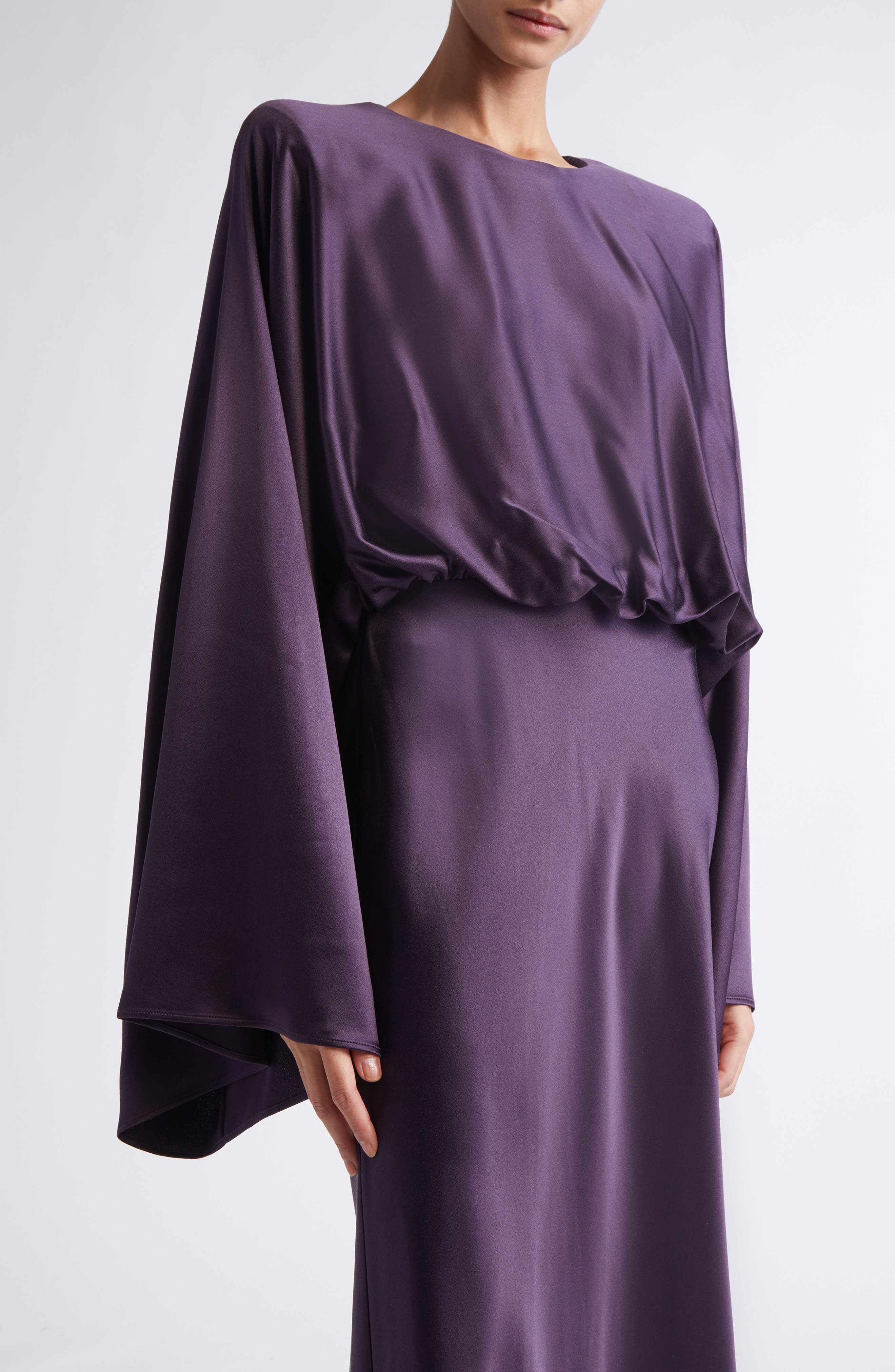 Altuzarra Evinka Long Sleeve Silk Satin Dress in Orchid at Nordstrom - 4
