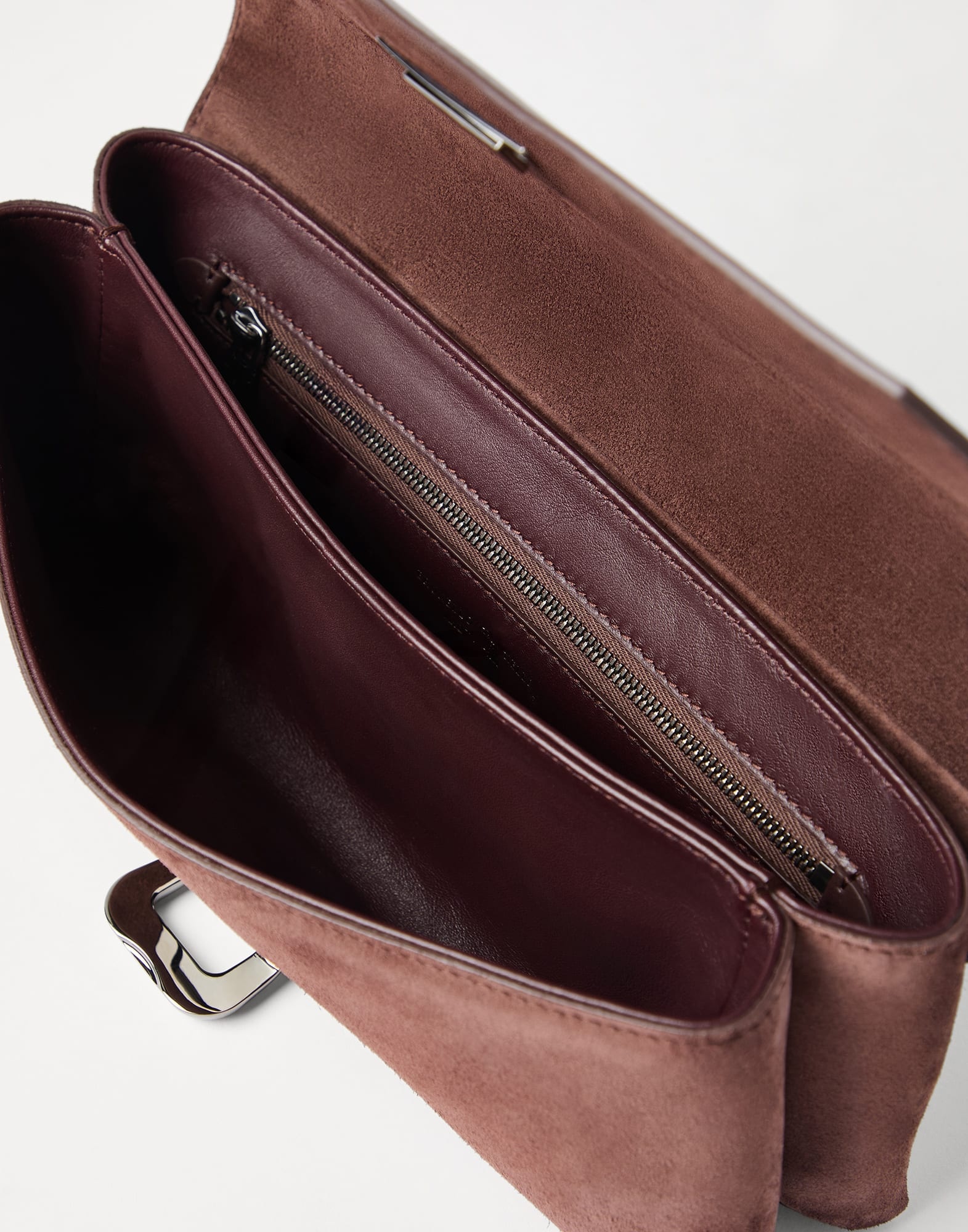 Sartorial pouch bag in suede and calfskin - 5
