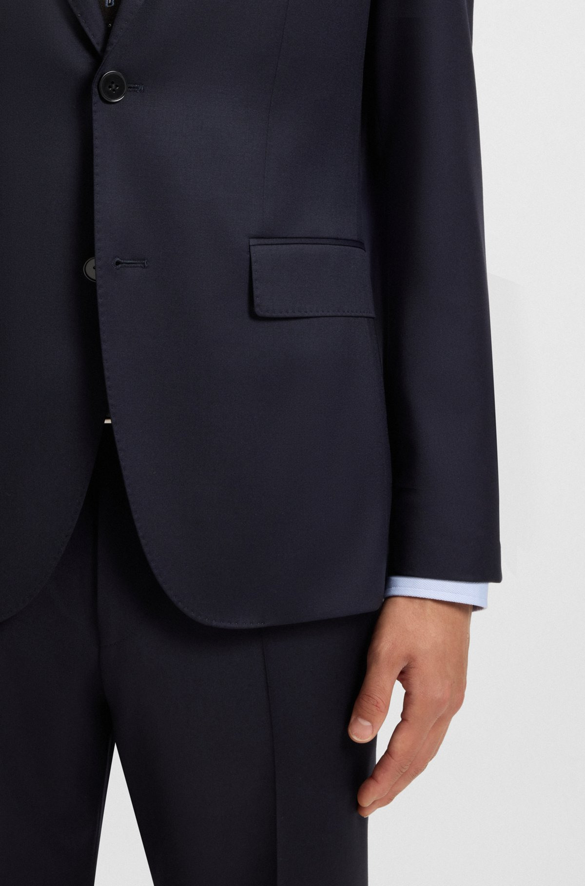 SINGLE-BREASTED JACKET IN VIRGIN-WOOL SERGE - 6