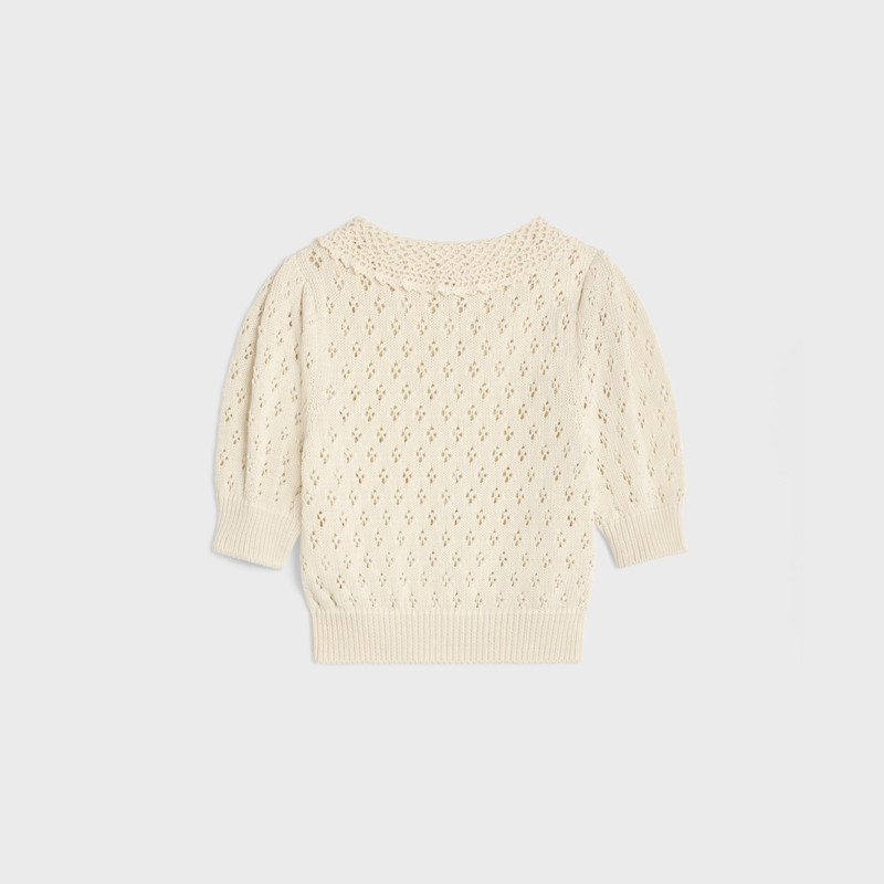 CELINE cropped cardigan in pointelle cotton outlook