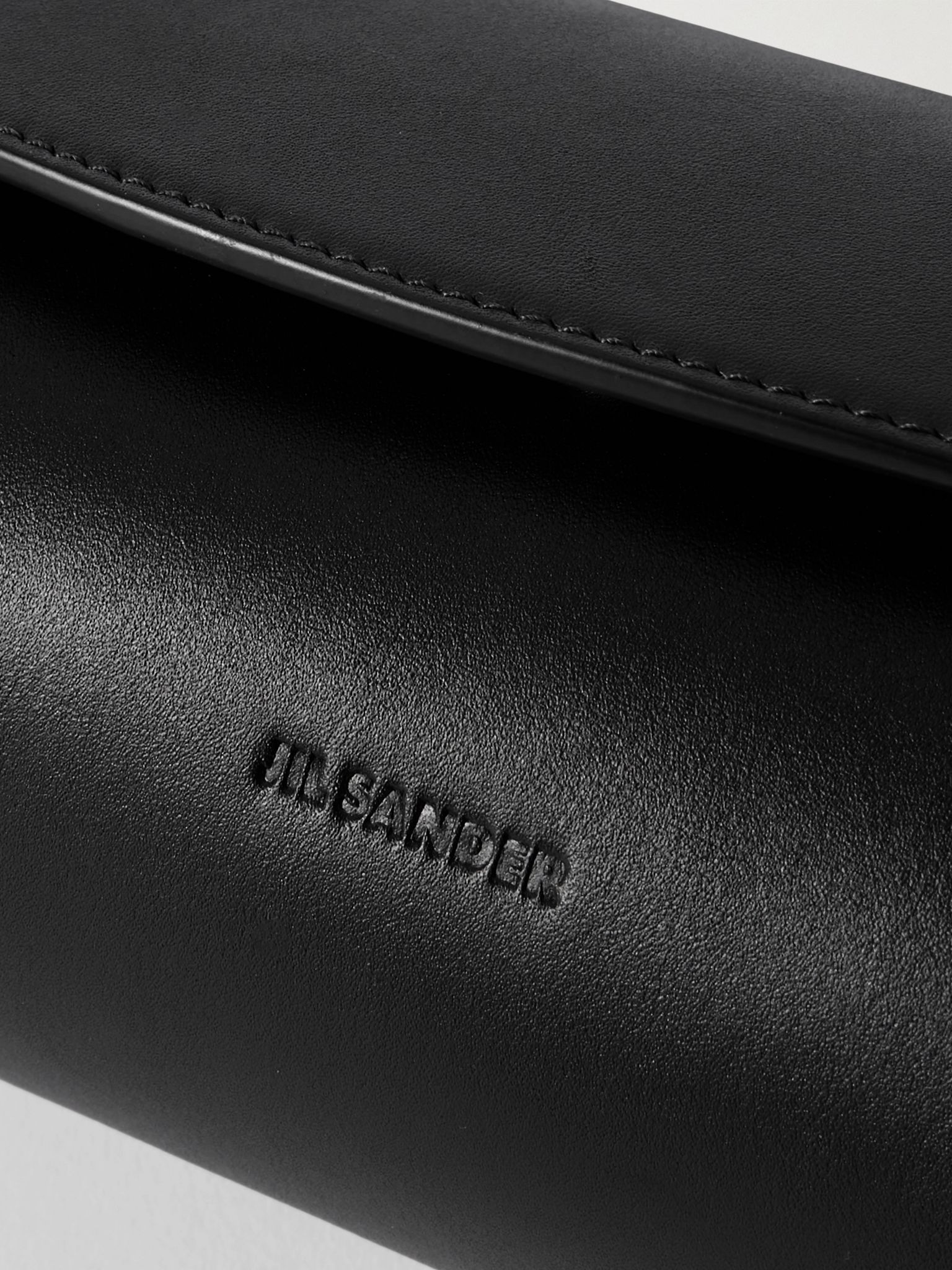 Cannolo Small Leather Messenger Bag Black - 4