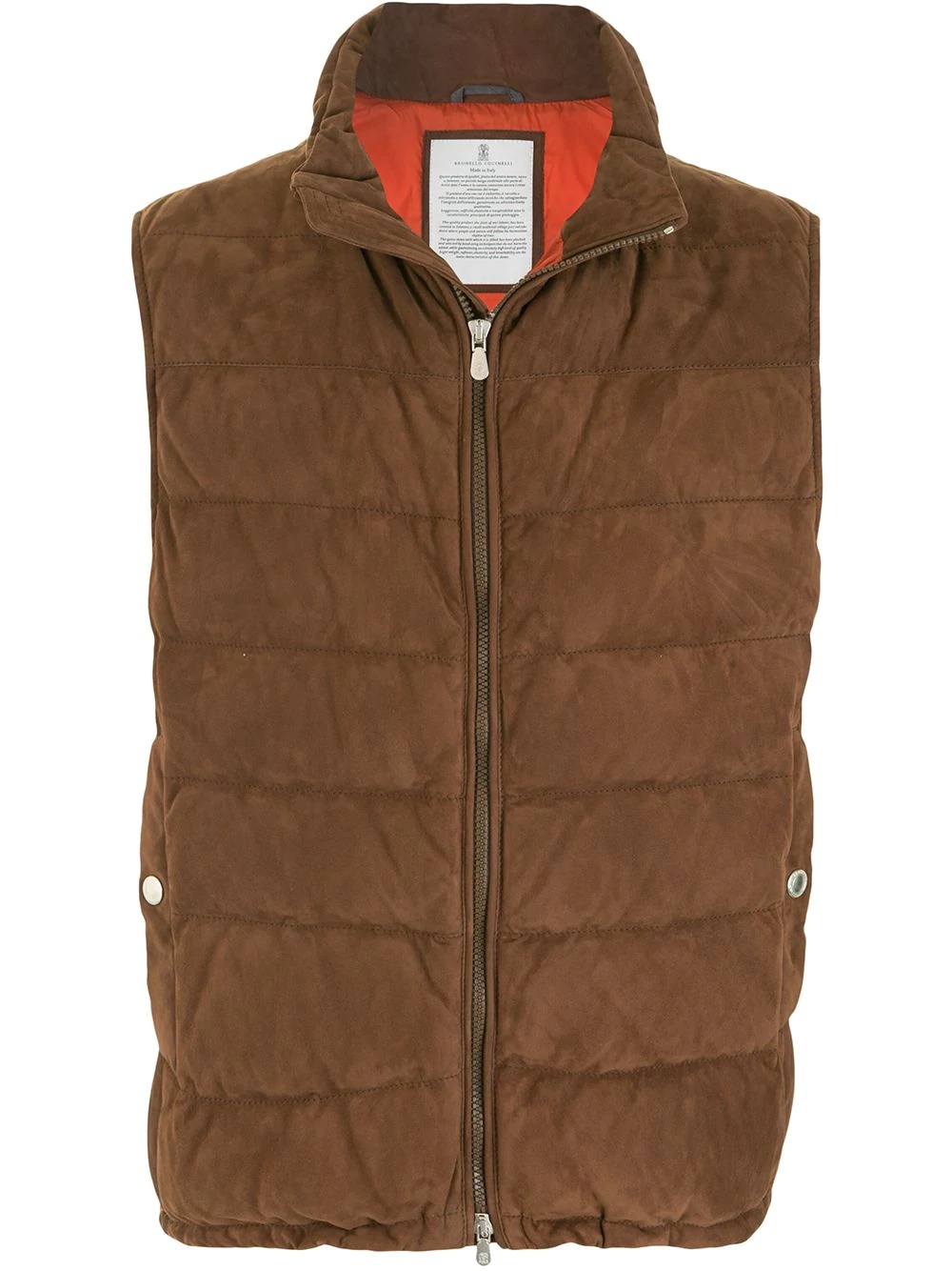 concealed hood quilted vest - 1