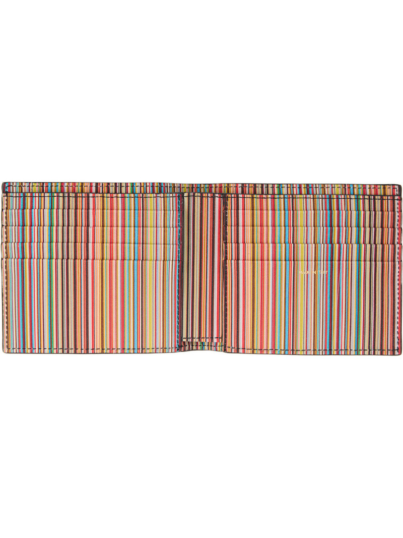 Black Leather 'Signature Stripe' Interior Billfold Wallet 3