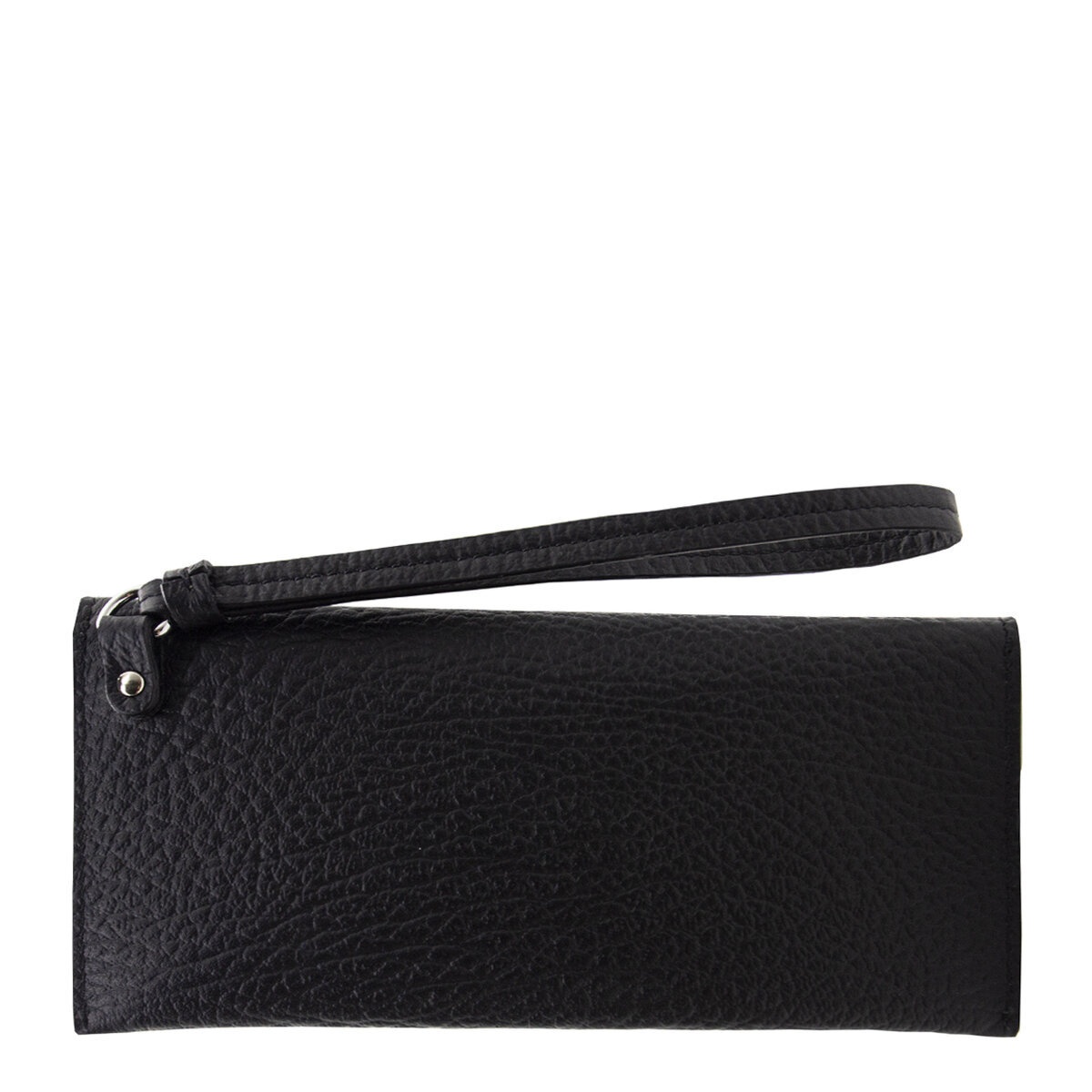 【MAISON MARGIELA】FOLD-OVER SNAP WALLET BLACK Maison Margiela Leather Fold Wallet Snap Fastener Black