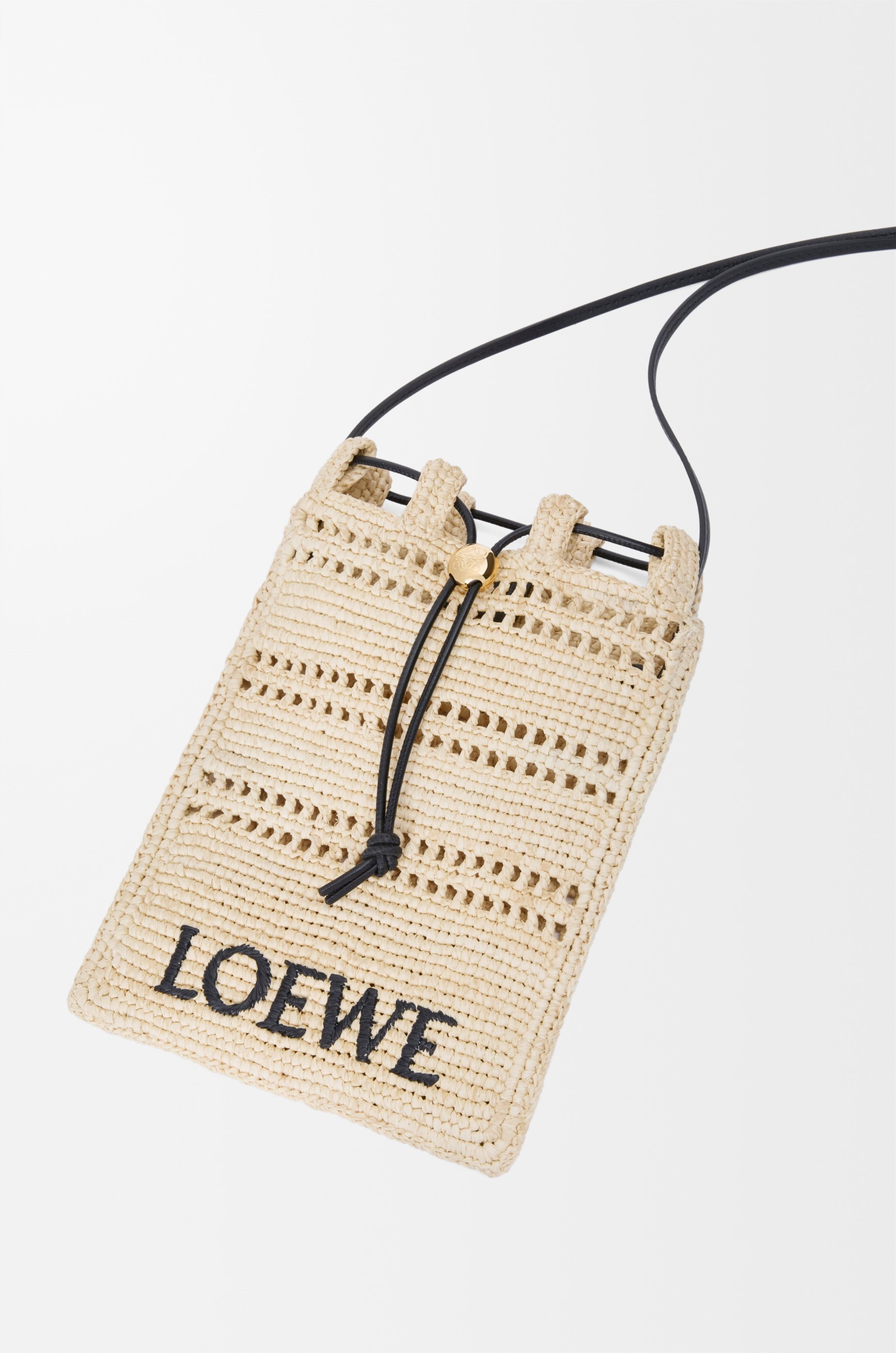 Drawstring pocket in raffia - 7