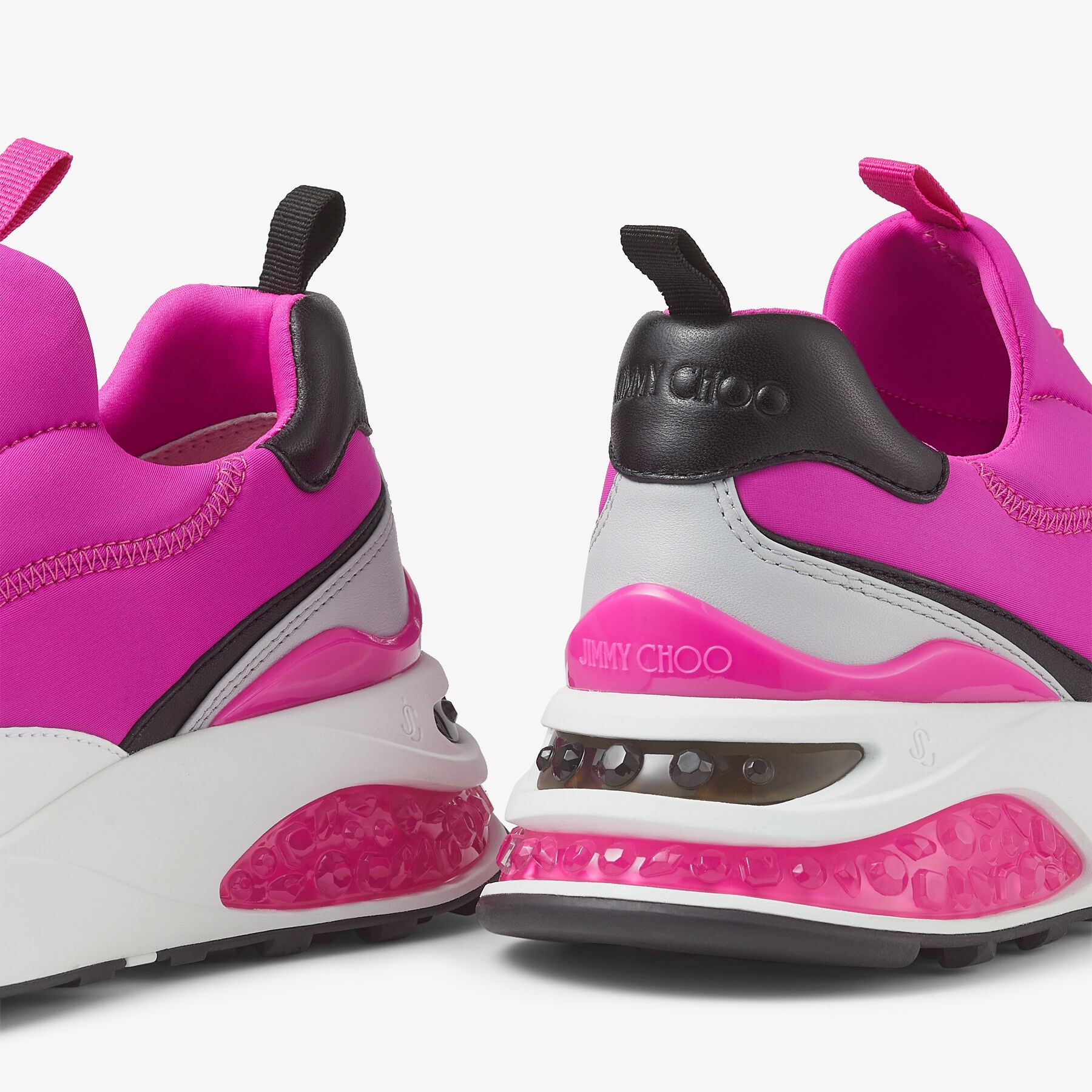 Memphis/F
Fuchsia Neoprene and Leather Low-Top Trainers - 3
