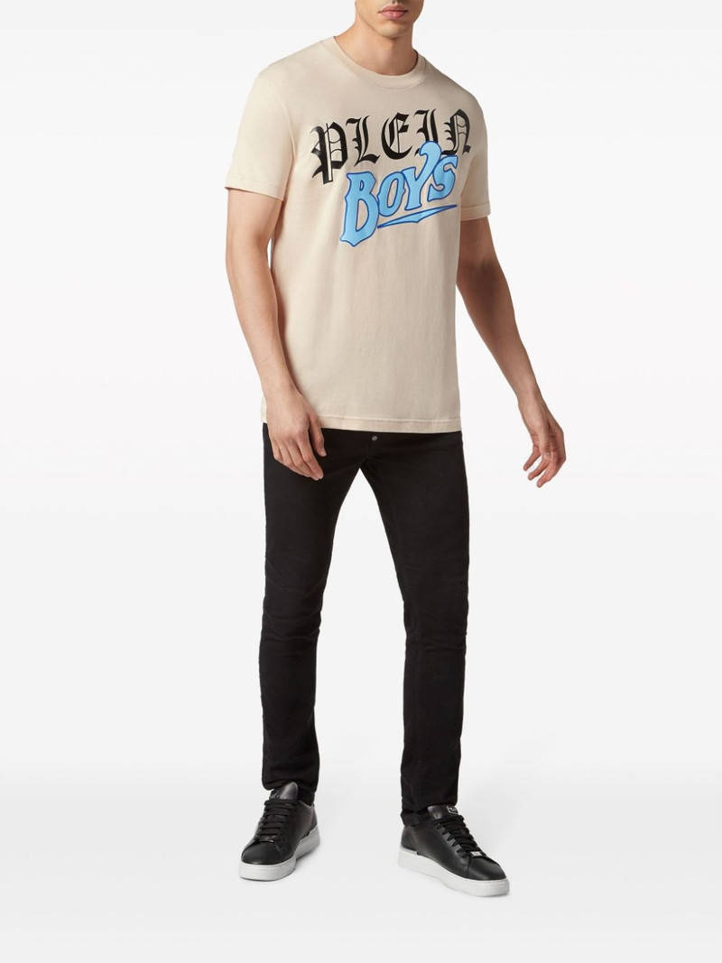 PHILIPP PLEIN slogan 인쇄 면 T 셔츠 outlook