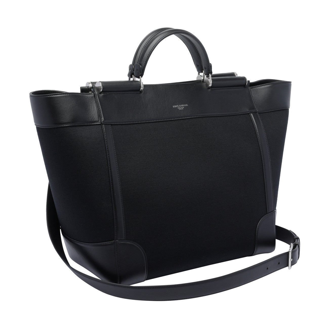 Dolce&Gabbana Men Leather And Panama Bag - 2