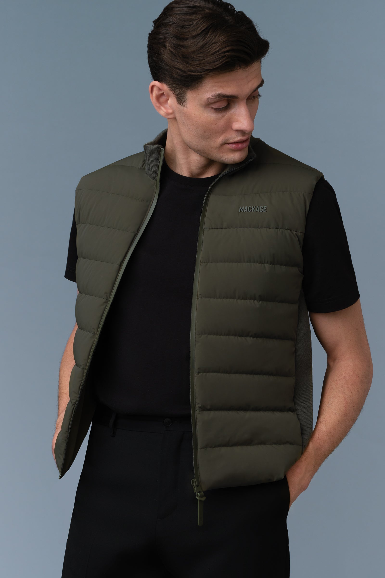 JACOB Rib Knit Light Down Vest - 2
