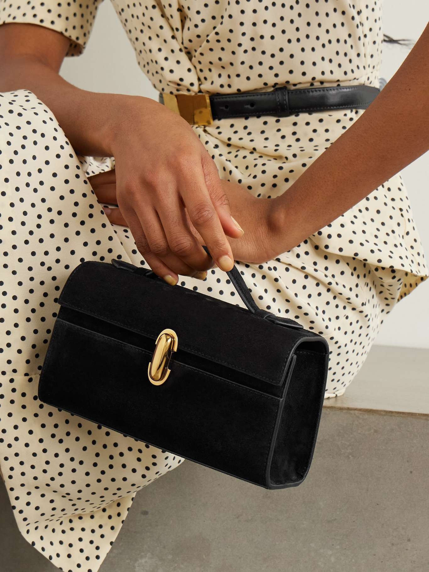 Symmetry Pochette suede tote Black - 2